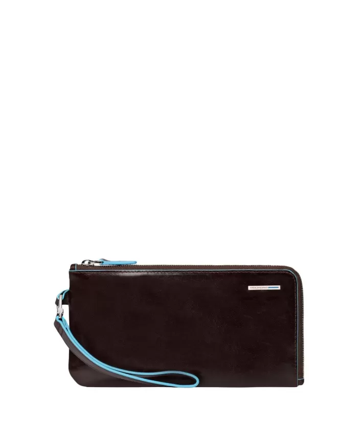 Piquadro Pochette da polso in pelle "Blue square Mogano Piquadro Pochette da polso in pelle "Blue square Mogano