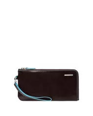 Piquadro Pochette da polso in pelle "Blue square Mogano Piquadro Pochette da polso in pelle "Blue square Mogano