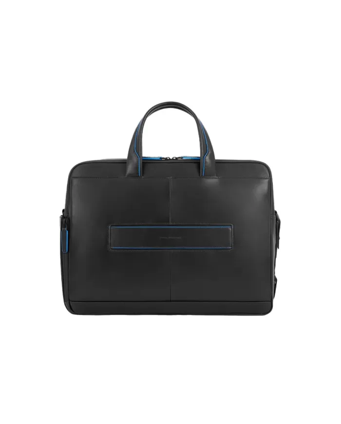 Piquadro Cartella pelle porta pc 15,6" Blue square revamp Nero