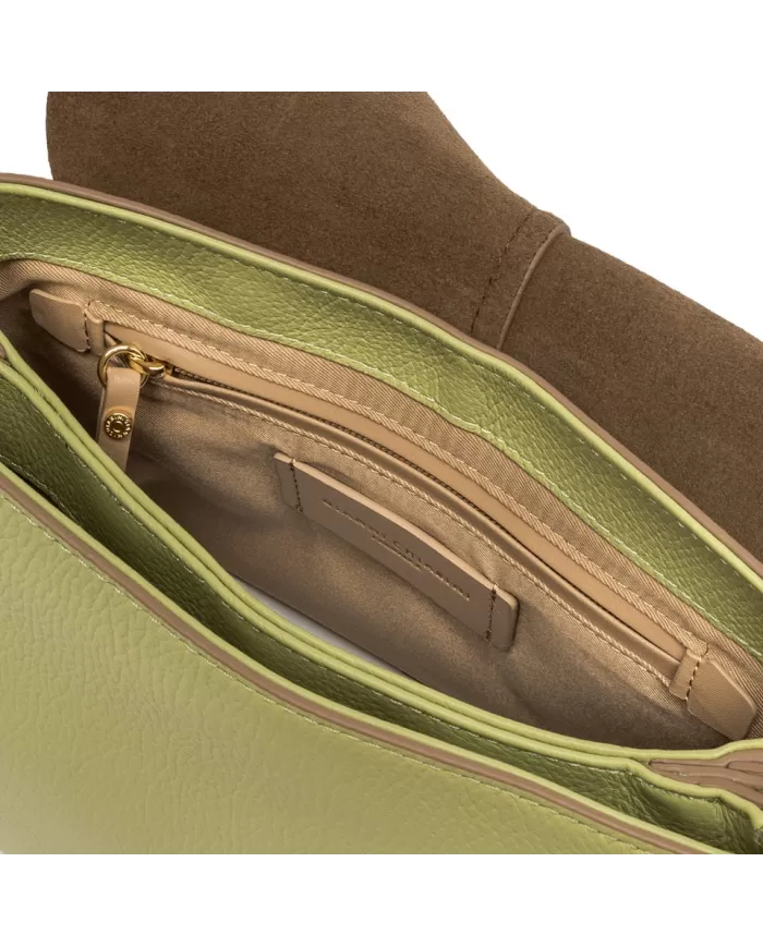 Gianni Chiarini borsa donna in pelle con tracolla colorata "Helena Round" Verde