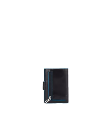 Piquadro Portafoglio verticale piccolo Blue square Nero