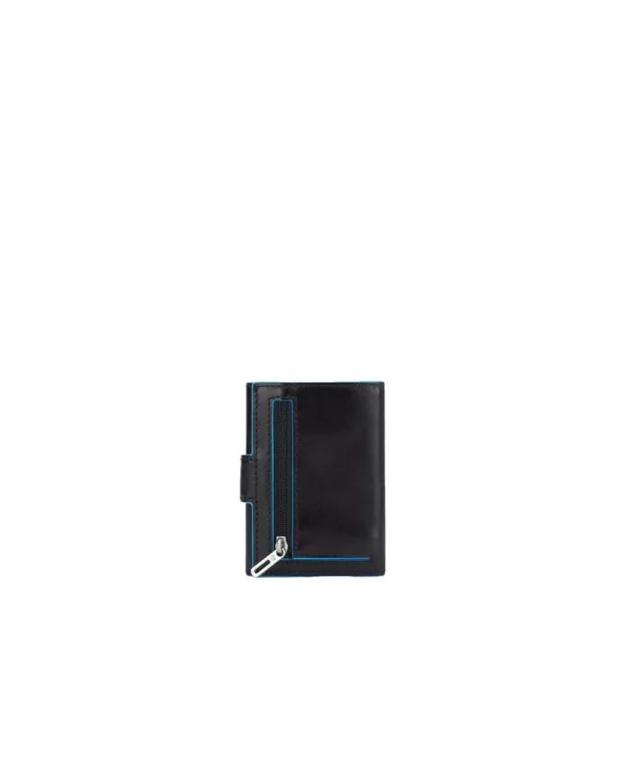 Piquadro Portafoglio verticale piccolo Blue square Nero