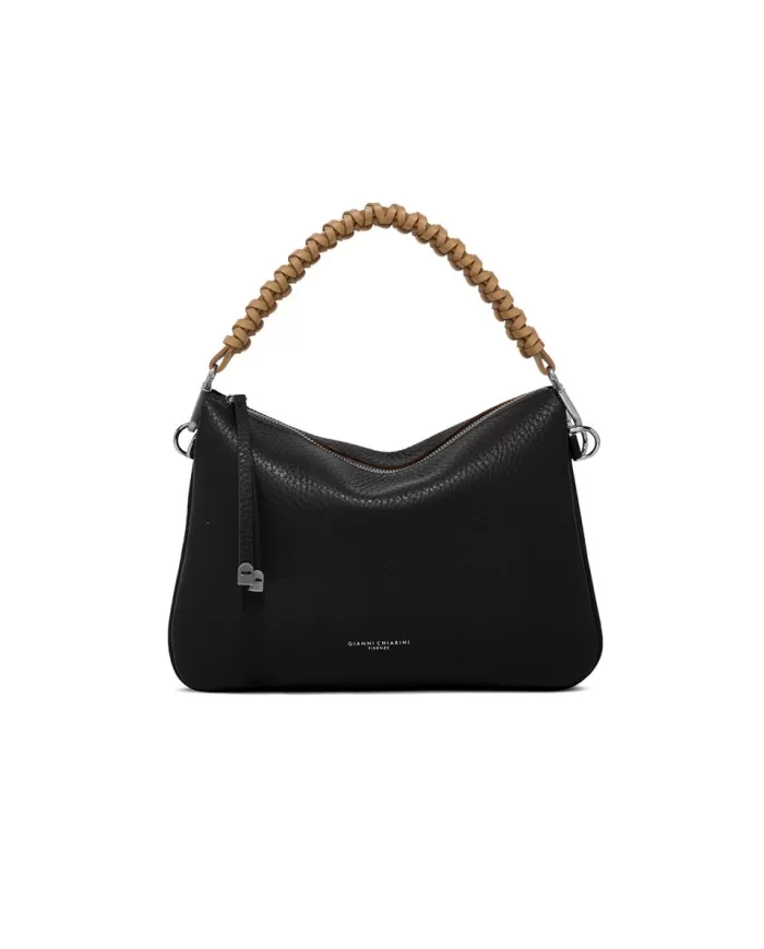 Gianni Chiarini Borsa in pelle manico intrecciato Mia Nero/Beige