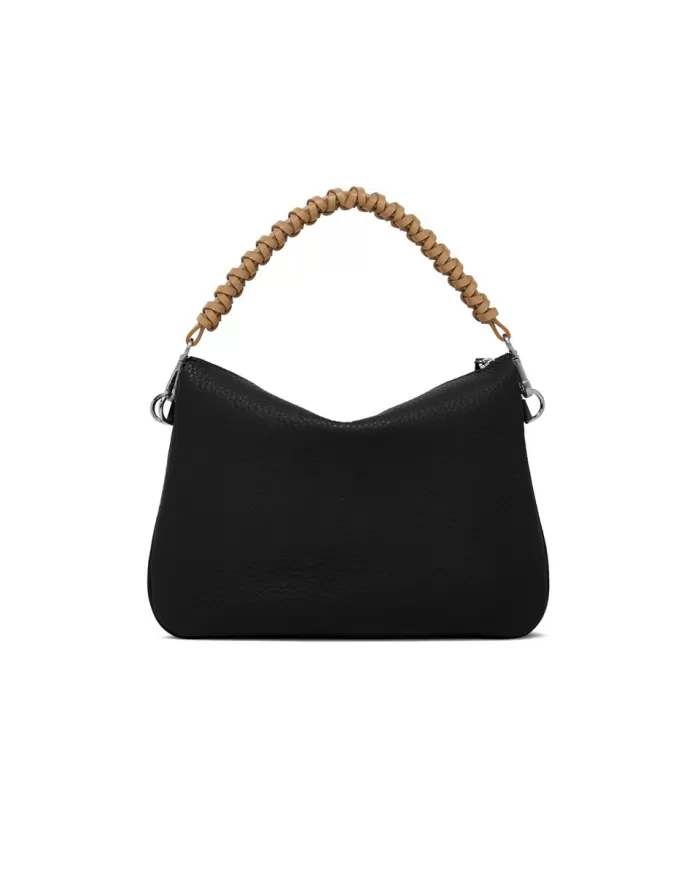 Gianni Chiarini Borsa in pelle manico intrecciato Mia Nero/Beige