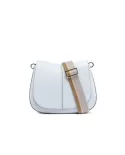 Gianni Chiarini borsa donna in pelle con tracolla colorata "Helena Round" Celeste