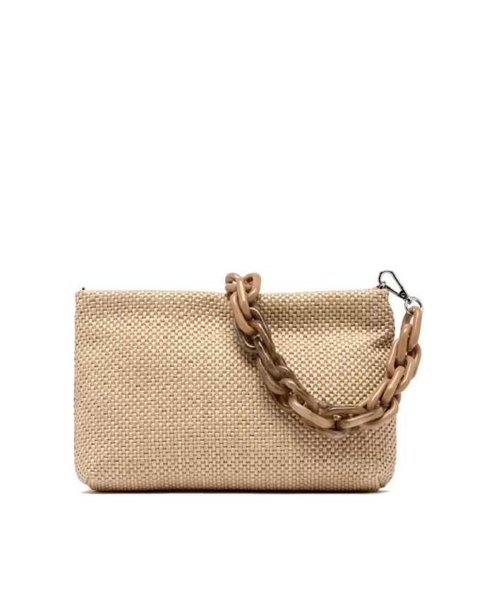 Gianni Chiarini Borsa Brenda rafia tracolla resina Beige