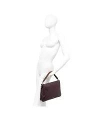 Gianni Chiarini Borsa in pelle manico intrecciato Mia Viola/Testa moro