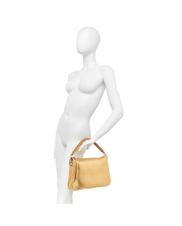 Gianni Chiarini Borsa in pelle manico intrecciato Mia Oro