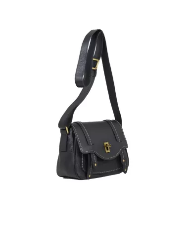 Visona Borsa bandoliera piccola in pelle Diana Nero