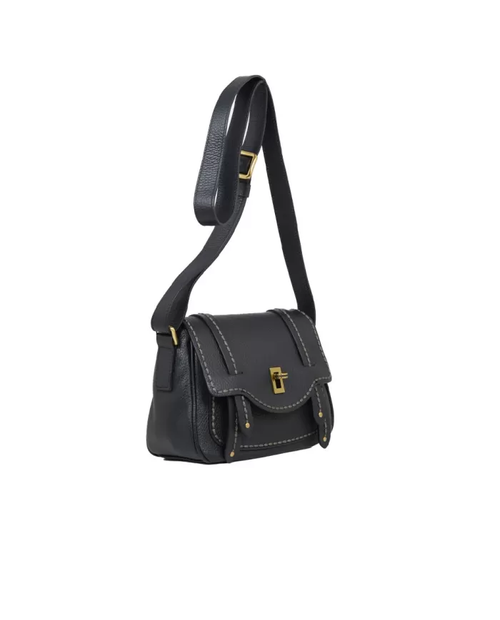 Visona Borsa bandoliera piccola in pelle Diana Nero