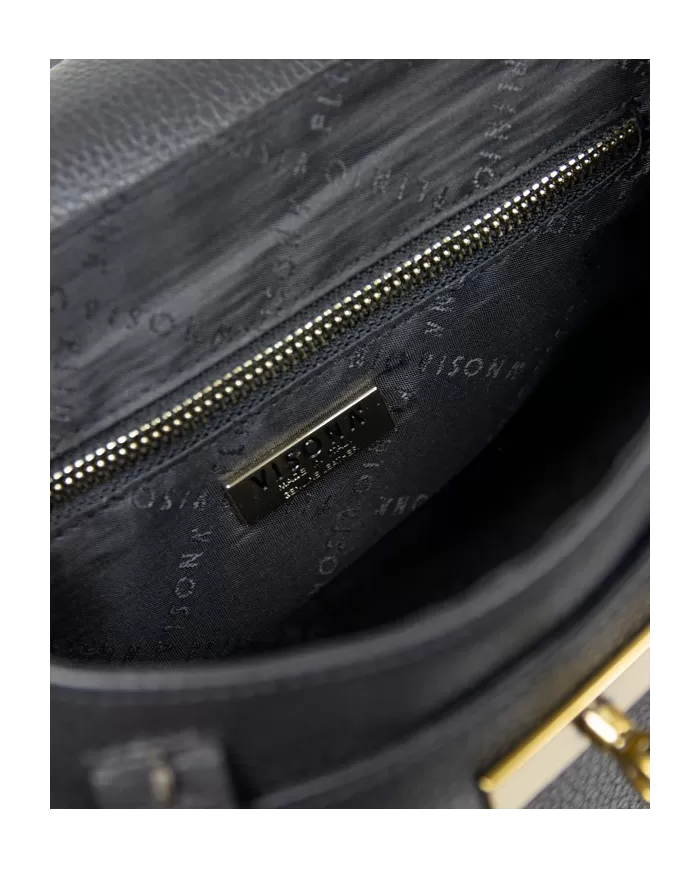 Visona Borsa bandoliera piccola in pelle Diana Nero