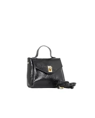 Visona Borsa bandoliera pelle vernice Nero