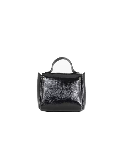 Visona Borsa bandoliera pelle vernice Nero