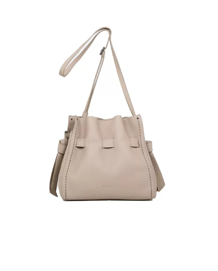 PLINIO VISONA' Borsa bandoliera in pelle Vittoria Beige