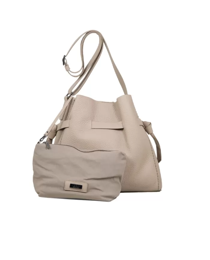 PLINIO VISONA' Borsa a tracolla in pelle Vittoria Beige