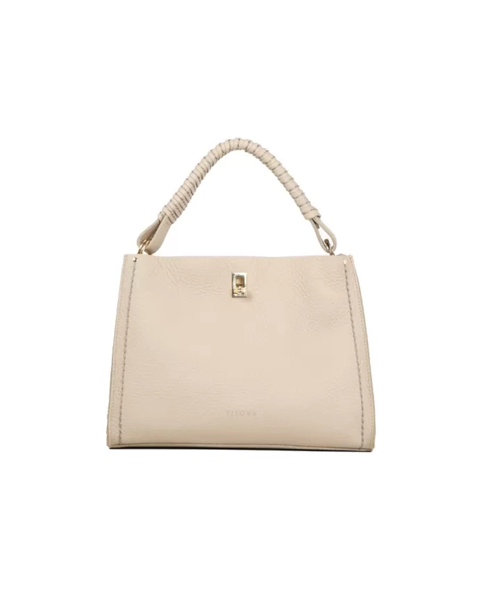 PLINIO VISONA' Borsa a mano in pelle Mia Beige