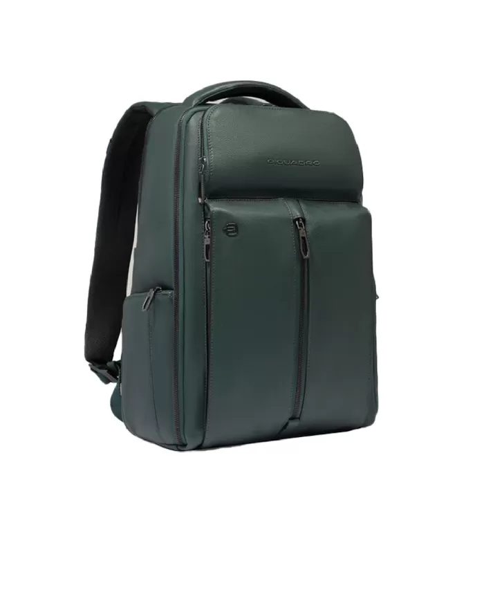 Piquadro Zaino in pelle con porta pc 14" Hedley Verde