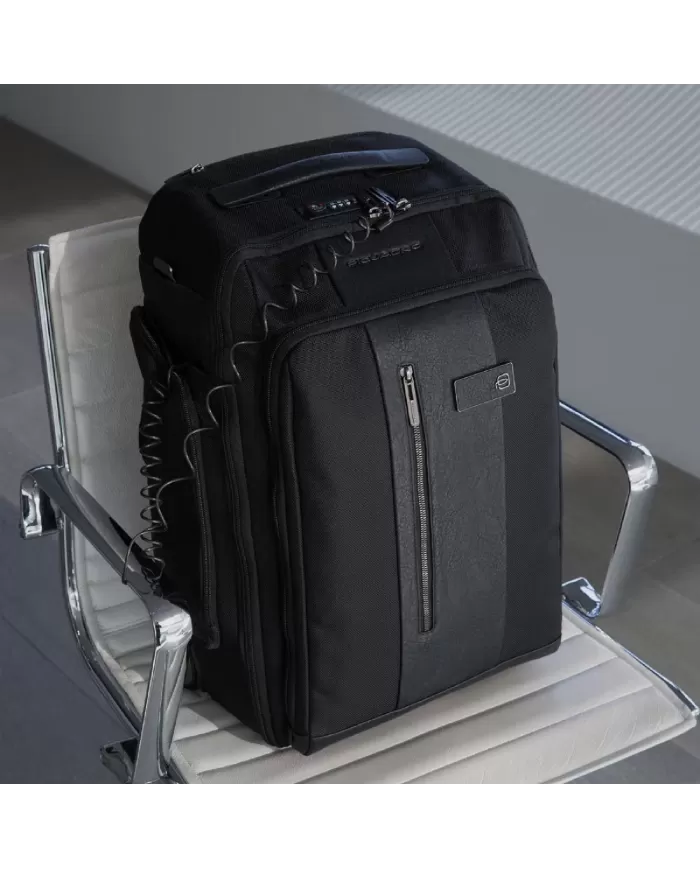 Piquadro Trolley cabina zaino porta pc Brief 2 Nero