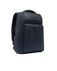 Piquadro Zaino in pelle con porta pc 14" Hedley Blu