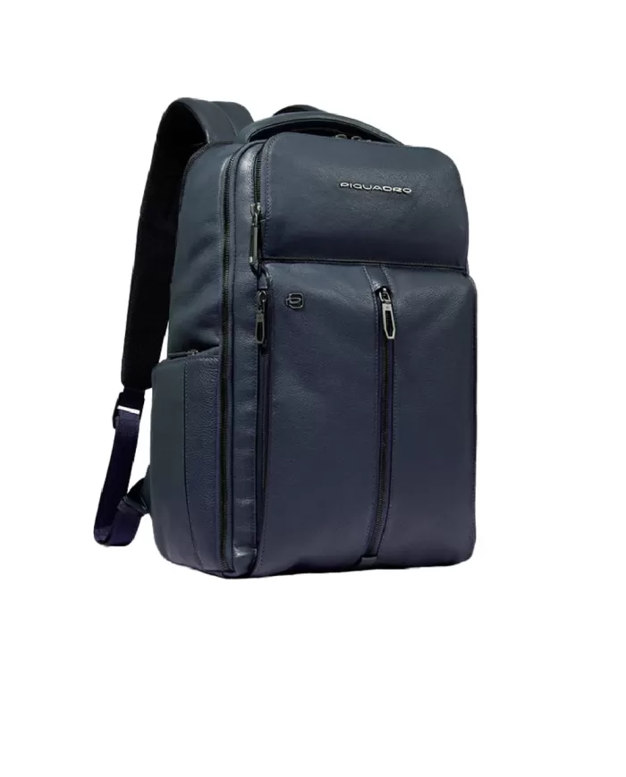 Piquadro Zaino in pelle con porta pc 15,6" Hedley Blu