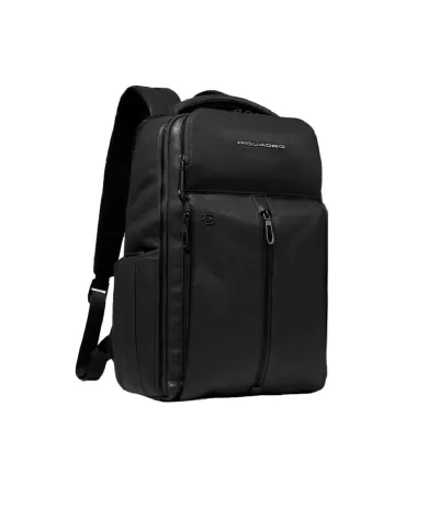 Piquadro Zaino in pelle con porta pc 15,6" Hedley Nero