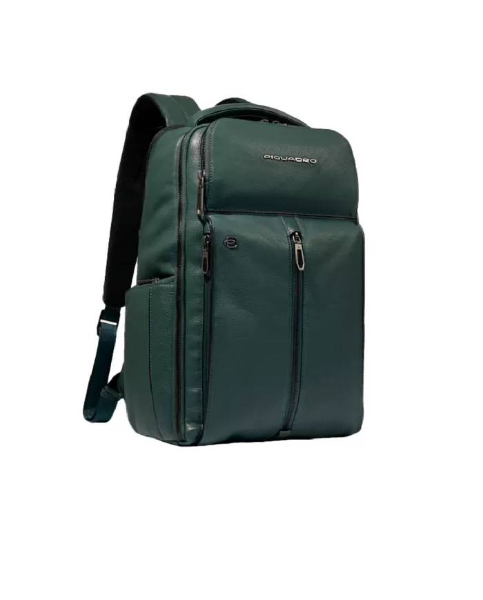 Piquadro Zaino in pelle con porta pc 15,6" Hedley Verde