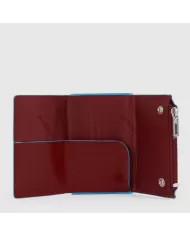 Piquadro Compact wallet con tasca monete Blue square Arancio