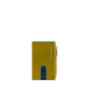 Piquadro Compact wallet con tasca monete Blue square Giallo