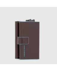 Piquadro Porta carte di credito doppio con sliding system Blue Square Mogano