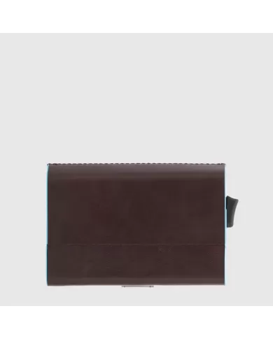 Piquadro Porta carte di credito doppio con sliding system Blue Square Mogano