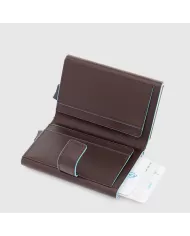 Piquadro Porta carte di credito doppio con sliding system Blue Square Mogano