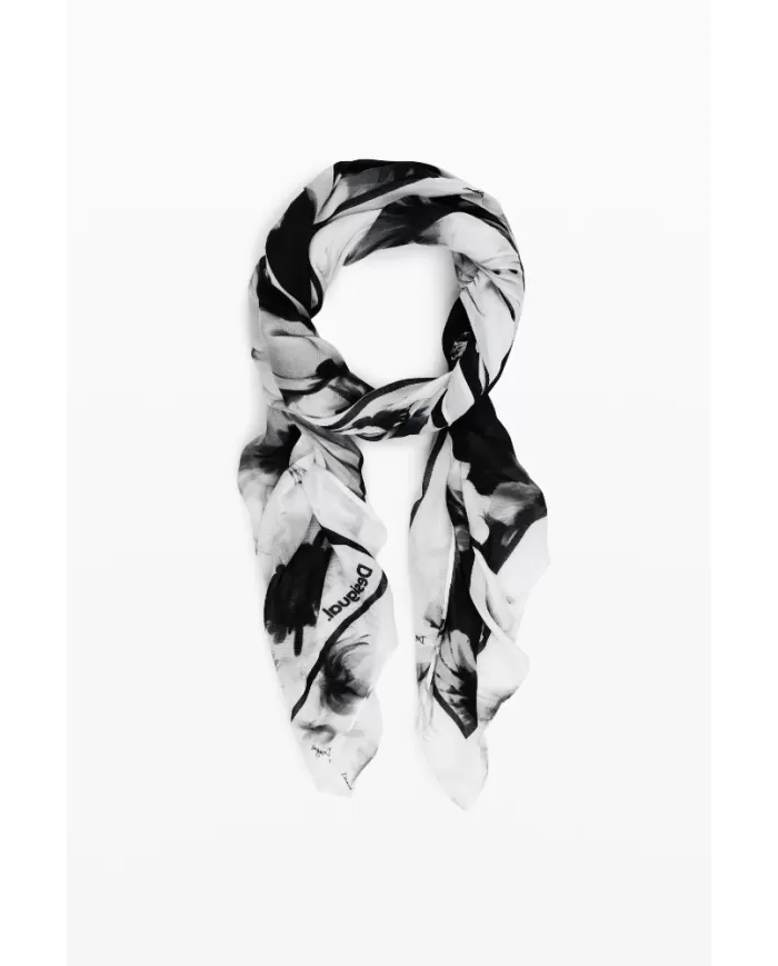 Desigual Foulard donna fiori Nero