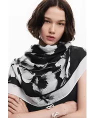 Desigual Foulard donna fiori Nero