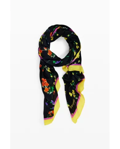 Desigual Foulard donna fiori Nero