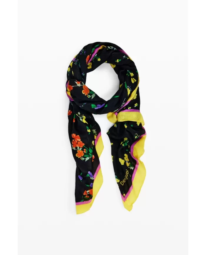 Desigual Foulard donna fiori Nero