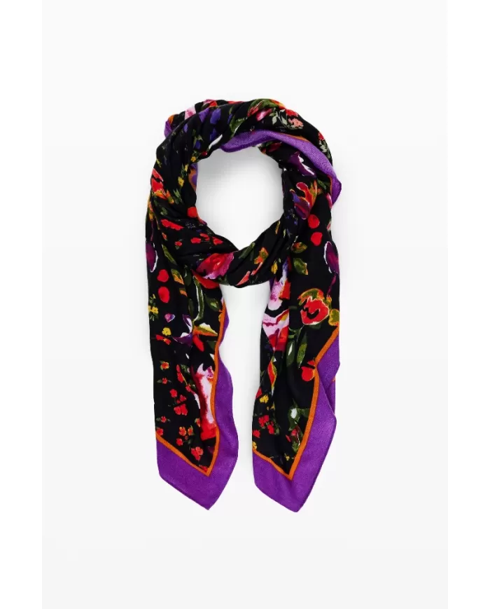 Desigual Foulard donna fiori Nero