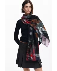 Desigual Foulard donna fiori Nero/Multicolor