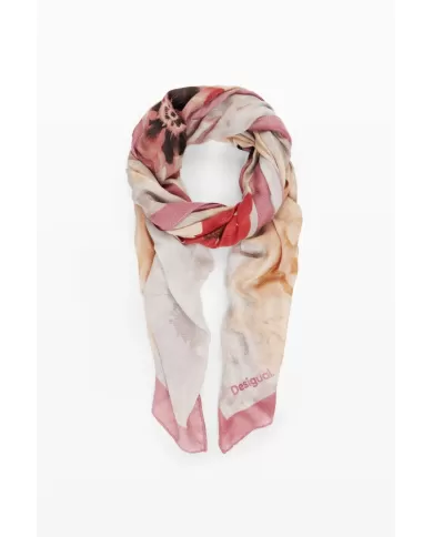 Desigual Foulard donna fiori Avorio/Multicolor