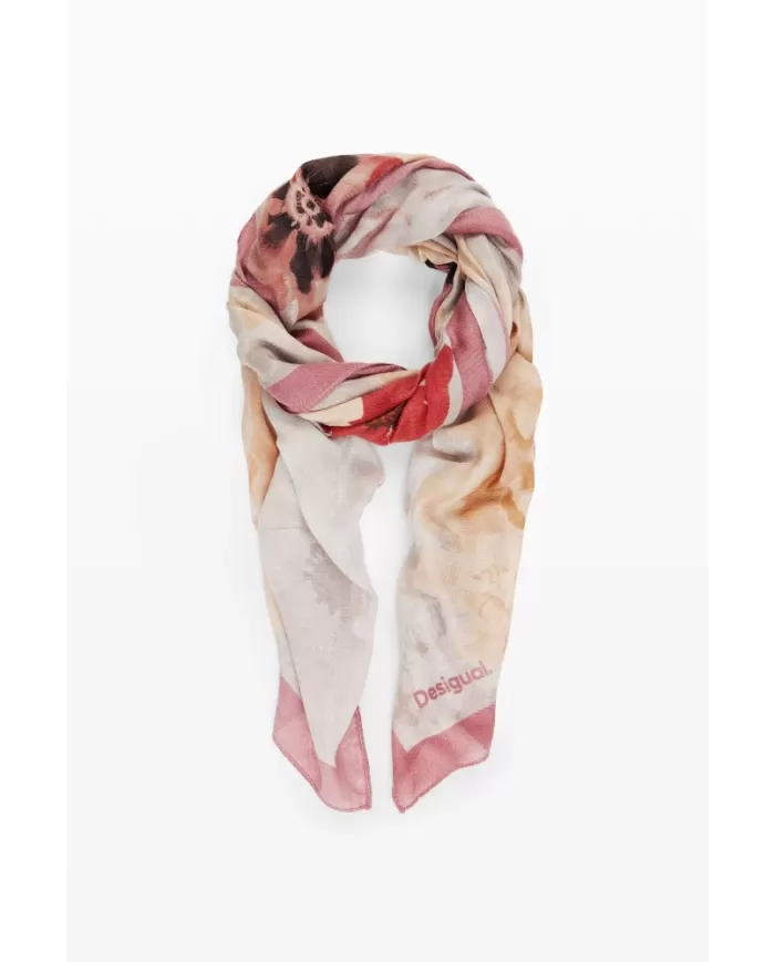 Desigual Foulard donna fiori Avorio/Multicolor