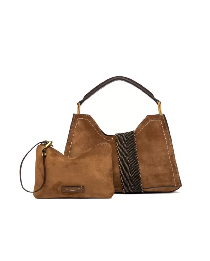 Gianni Chiarini Borsa piccola scamosciata Aurora Cognac