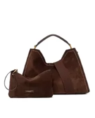 Gianni Chiarini Borsa grande scamosciata Aurora Testa moro