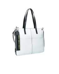 REBELLE Shopping bag in pelle Cassandra Bianco