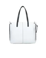 REBELLE Shopping bag in pelle Cassandra Bianco