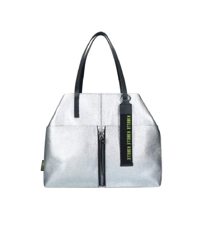 REBELLE Shopping bag in pelle Harriet Silver