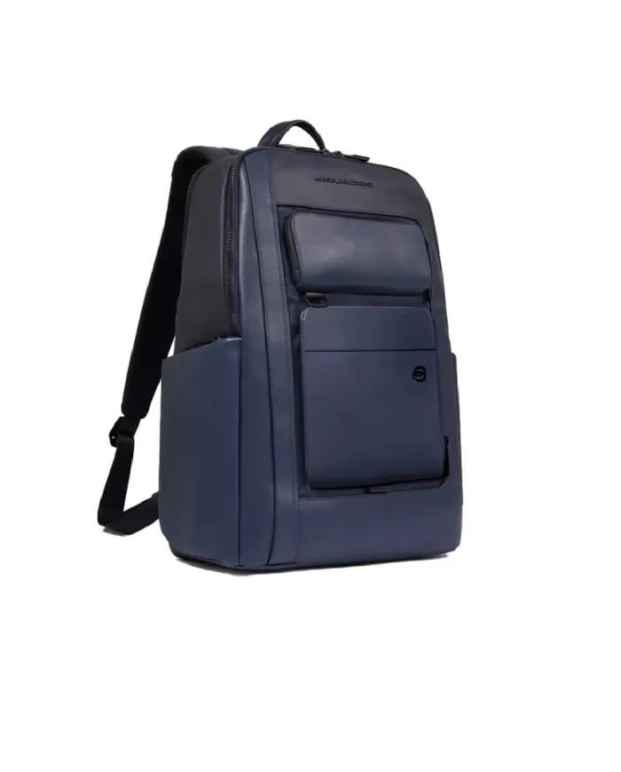 Piquadro Zaino in pelle con porta pc 15,6" Liko Blu