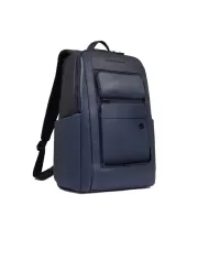 Piquadro Zaino in pelle con porta pc 15,6" Liko Blu