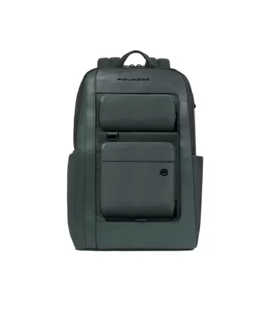 Piquadro Zaino in pelle con porta pc 15,6" Liko Verde