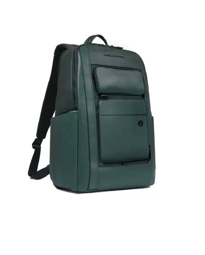 Piquadro Zaino in pelle con porta pc 15,6" Liko Verde