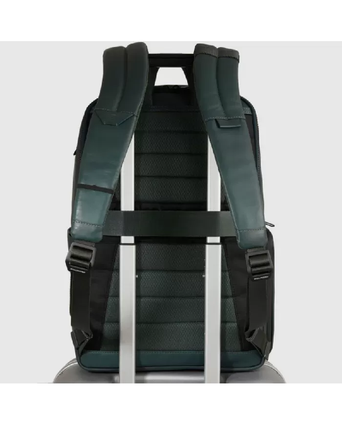 Piquadro Zaino in pelle con porta pc 15,6" Liko Verde