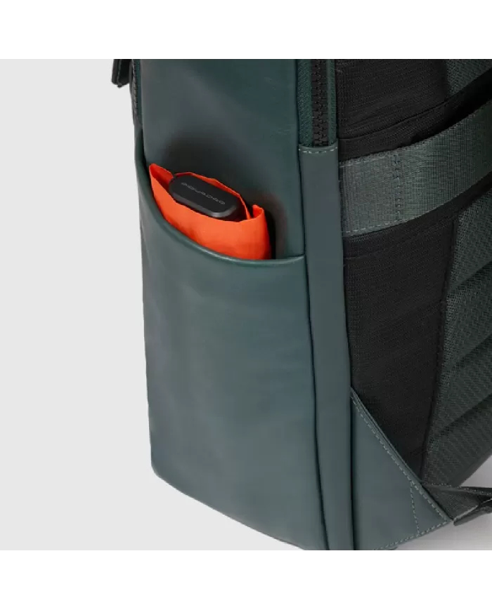 Piquadro Zaino in pelle con porta pc 15,6" Liko Verde